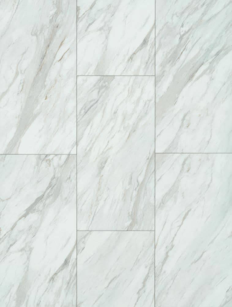 SMARTCORE By Coretec Floors Gardena Marble Off-white Marble Look 20-mil x 12-in W x 24-in L Waterproof Interlocking Luxury Vinyl Tile Flooring (15.83-sq ft/ Carton) | LX92600193