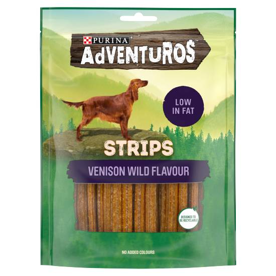 Adventuros Venison Wild, Low in Fat Strips For Adult Dogs (90g)