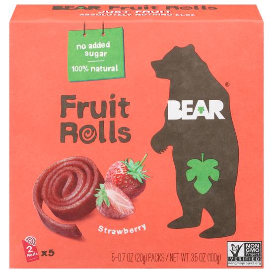Bear Strawberry Fruit Rolls (5 ct)