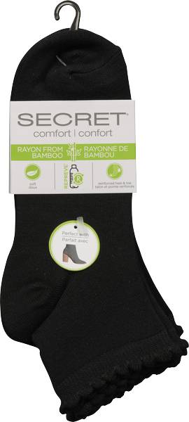 Secret Comfort Bamboo Bootie Socks, Black (3 ct)