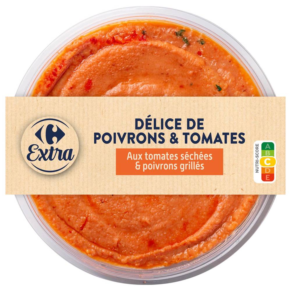 Tartinades tomates poivrons CARREFOUR EXTRA - la barquette de 135g