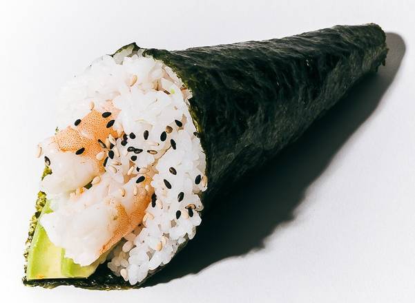 Temaki crevette avocat menthe