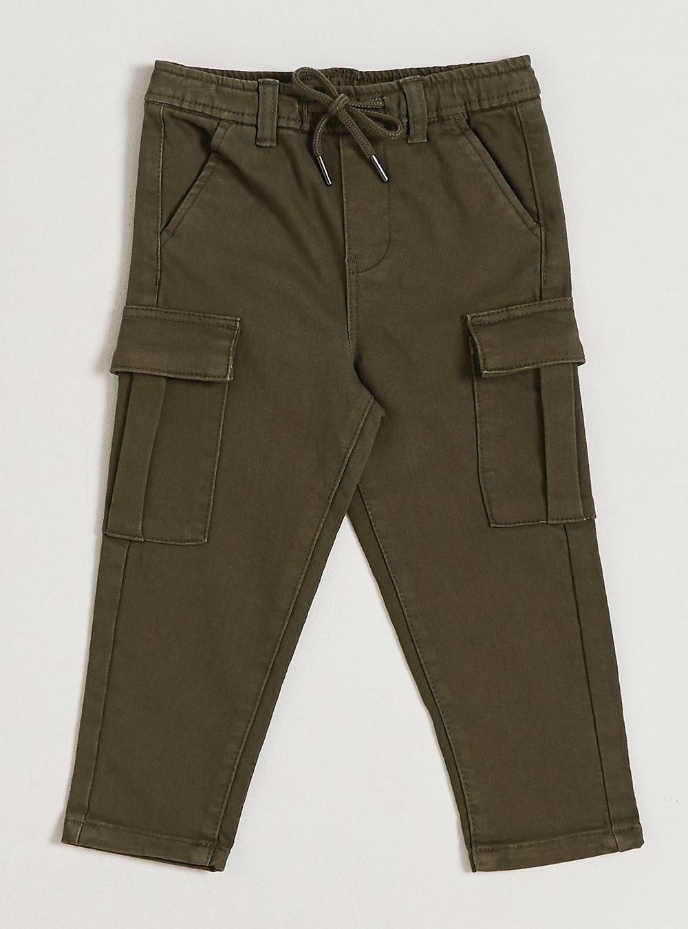 Tribu pantalón color confortable con bolsillos cargo verde olivo 't 18m