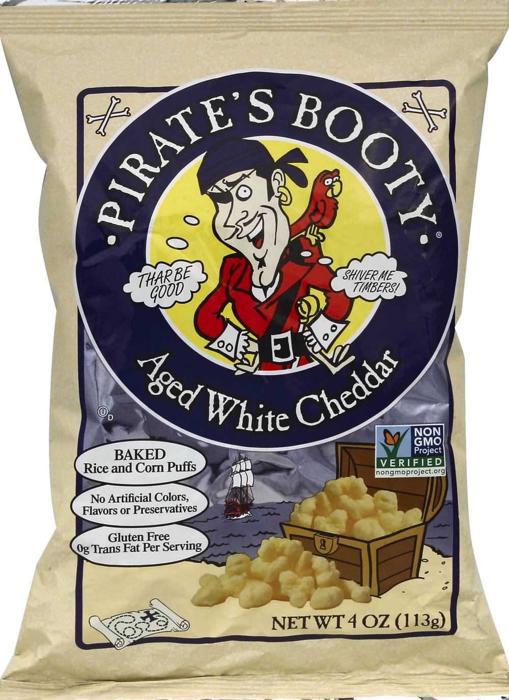 Pirate's Booty Aged White Cheddar Baked Rice & Corn Puffs (4 oz)