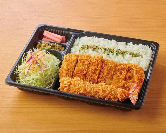 柔らかヒレかつ90g・大海老フライ弁当 Pork Tenderloin Cutlet (90g) and Fried Prawn Bento Box