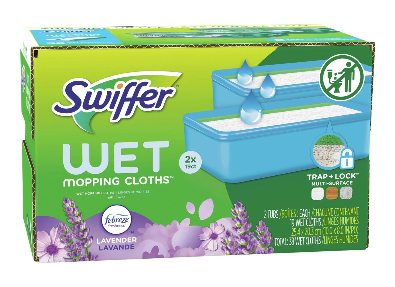 Swiffer Wet Mopping Cloths, Lavender, 25.4 x 20.3 cm (38 ct)