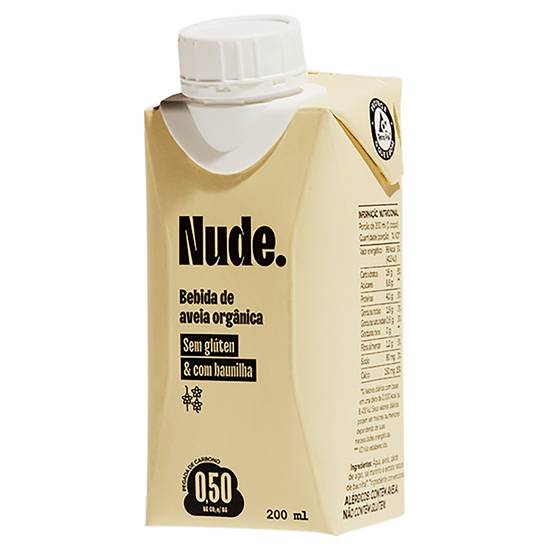 Nude. bebida de aveia orgânica com baunilha (200 ml)