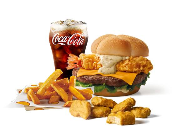 炸蝦天婦羅安格斯牛肉堡豪麥餐 | Shrimp Angus Beef Burger+Sweet Potato Combo