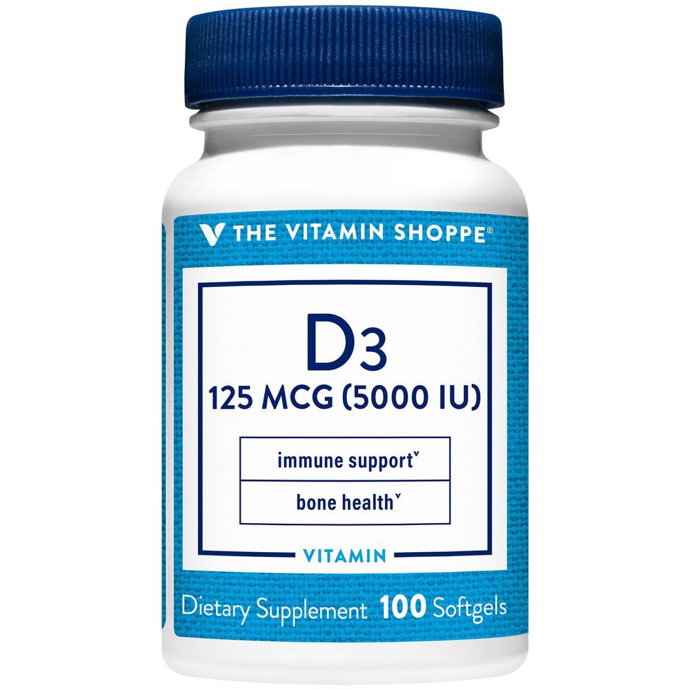 Vitamin D3 - Supports Immunity & Bone Health - 5,000 Iu (100 Softgels)