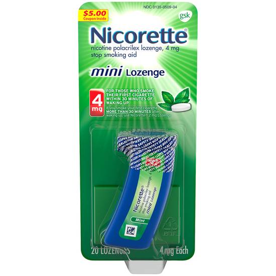 Nicorette Mint Mini Lozenge Stop-Smoking Aid 4mg (20 ct)
