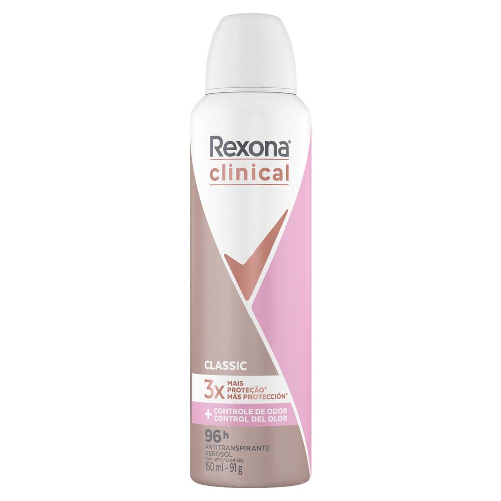 Rexona desodorante aerosol feminino clinical classic (150 ml)