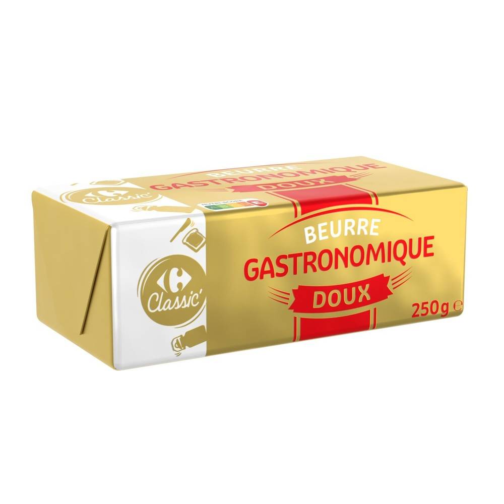 Beurre gastronomique doux CARREFOUR CLASSIC' - la plaquette de 250g