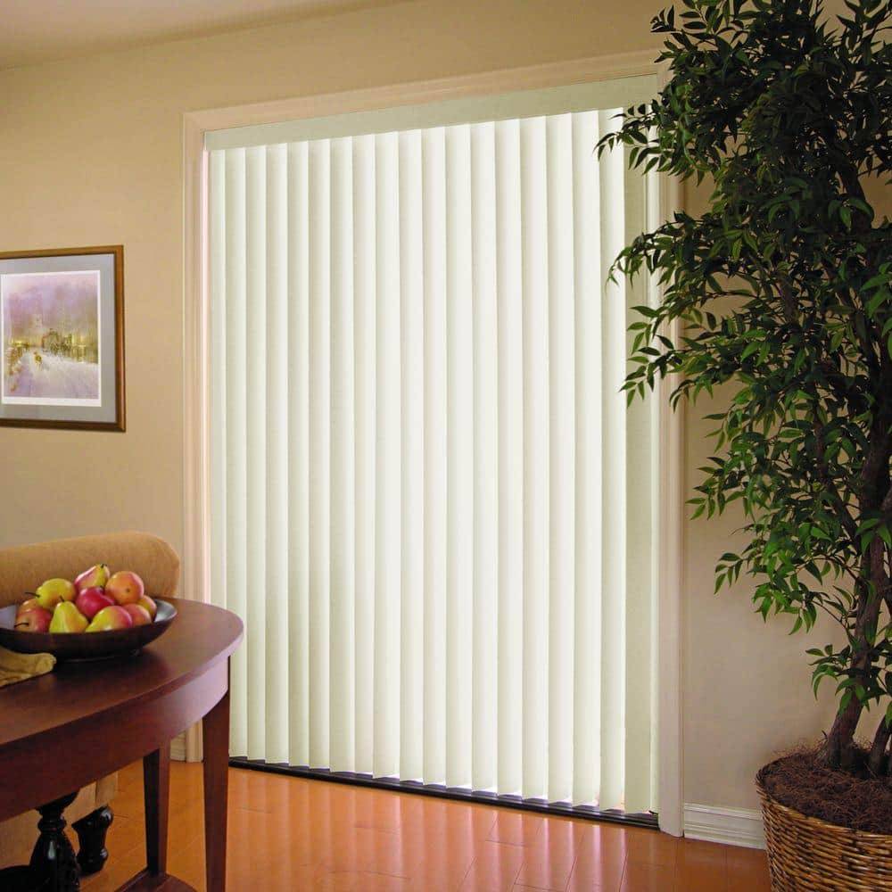 Alabaster Cordless Light Filtering 3.5 In. Vertical Blind Kit For Sliding Door Or Window - 78 In. W X 84 In. L