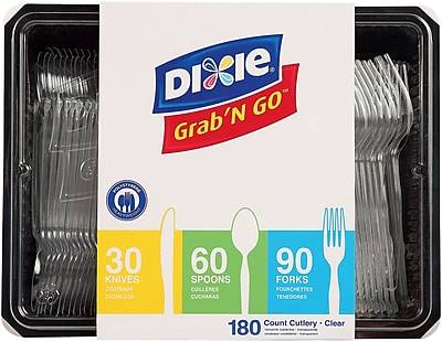 Dixie Grab'n Go Plastic Assorted Cutlery (clear)(180 ct)