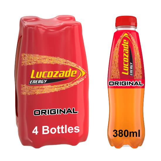Lucozade Energy Drink Original (4 pack, 380 ml)