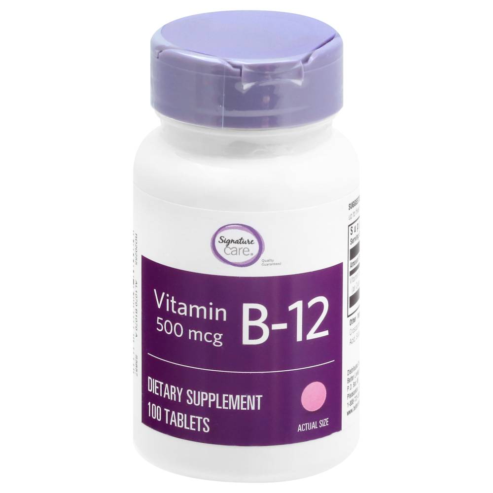 Signature Care Vitamin B12 500 Mcg Dietary Supplement (100 ct)