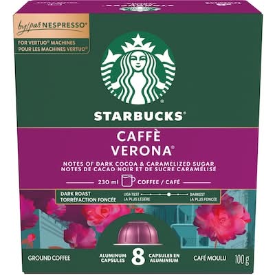 Starbucks Capsules Caffè Verona Pour Nespresso Vertuo / Caffé Verona For Nespresso Vertuo 100.0 G