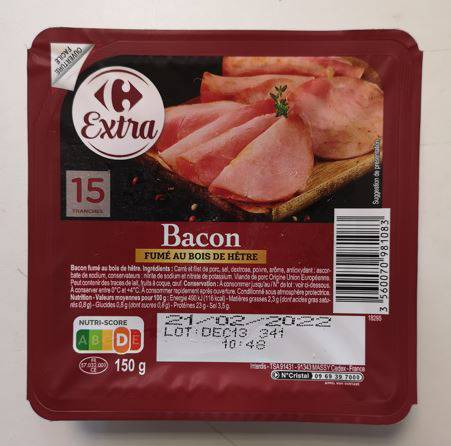 Carrefour - Filet de bacon (150g)