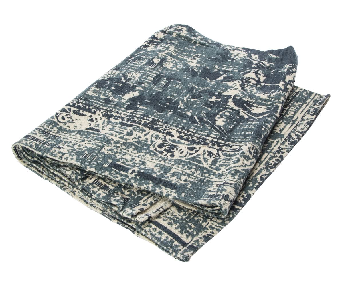 Cotton Printed Rug 3' x 5' Blue 2