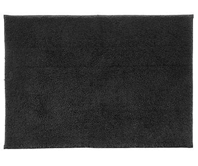 Black Tufted Bath Rug, (17" x 24")