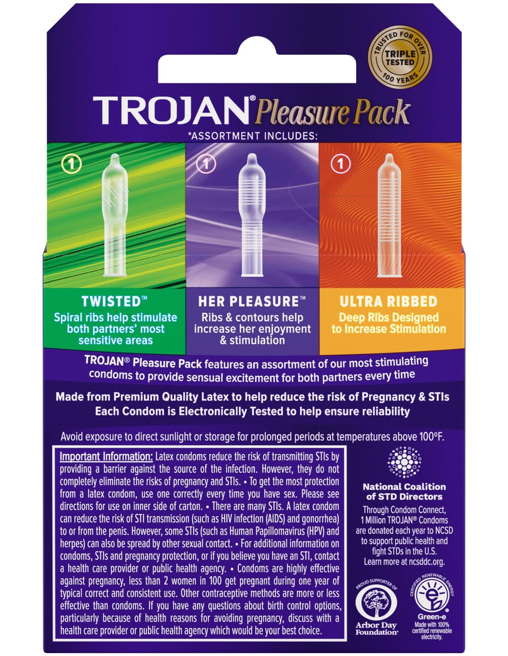 Trojan Pleasure pack Lubricated Latex Condoms (3 ct) | Delivery Near You |  Postmates