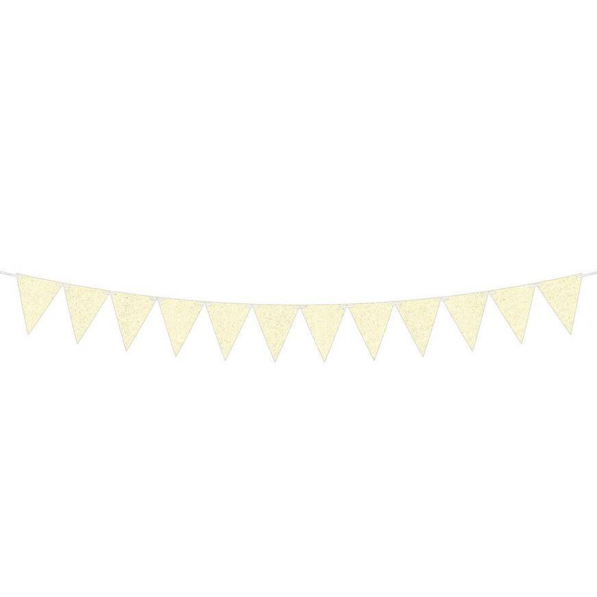 Create Your Own Glitter White Pennant Banner