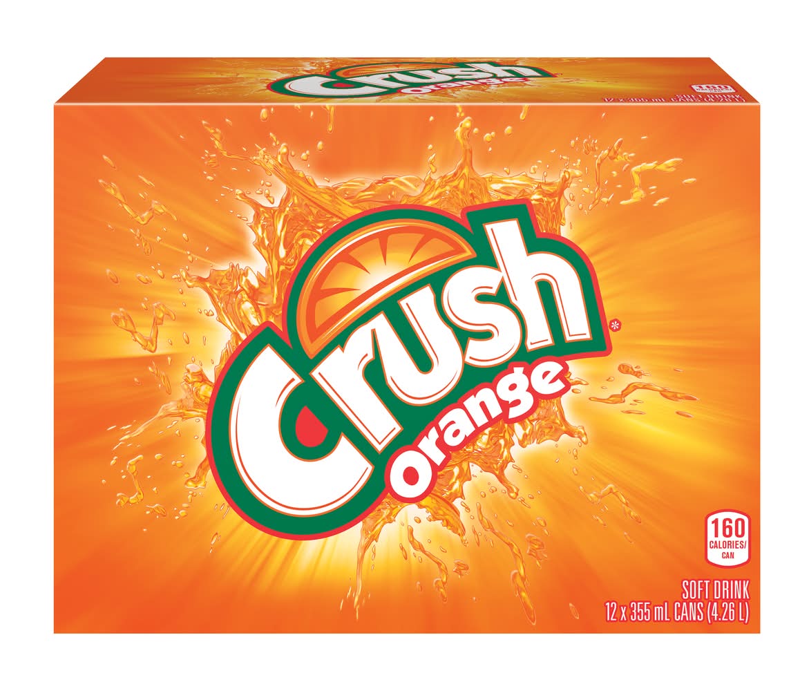 Crush boisson gazeuse - soft drink (12 pièces, 355 ml) (orange)