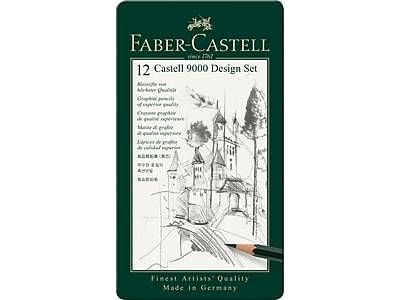 Faber-Castell 9000 Design Set Classic Graphite Pencils, Black, 12/Pack (119064)