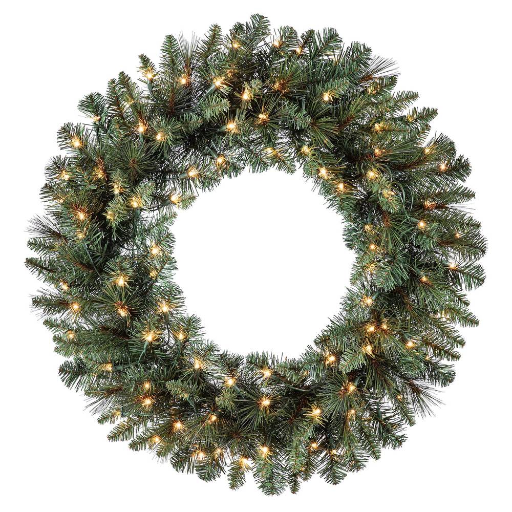 Holiday Living 30-in Pre-lit Indoor/Outdoor Green Scottsdale Pine Artificial Christmas Wreath | GD26M3A27C00