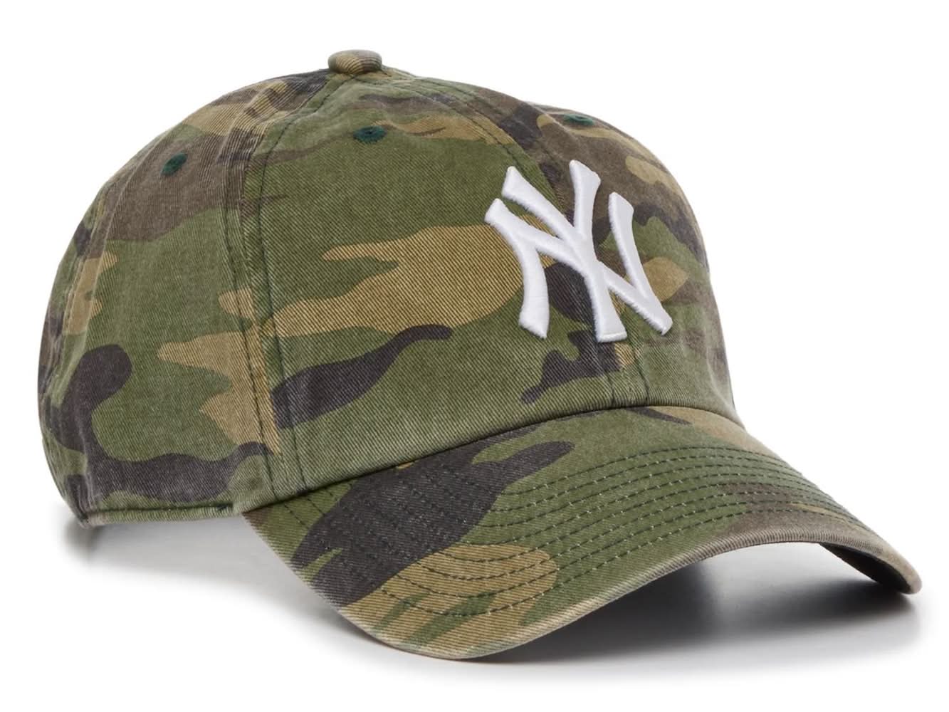 47 New York Yankees Clean Up Baseball Cap (Green Camo Print One Size)