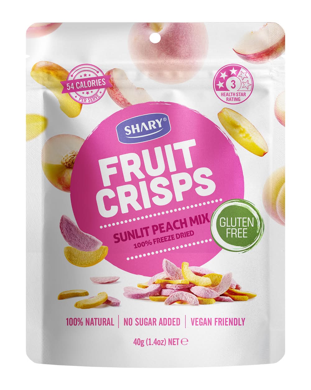 Shary Gluten Free Fruit Crisps, Sunlit Peach Mix (40g)