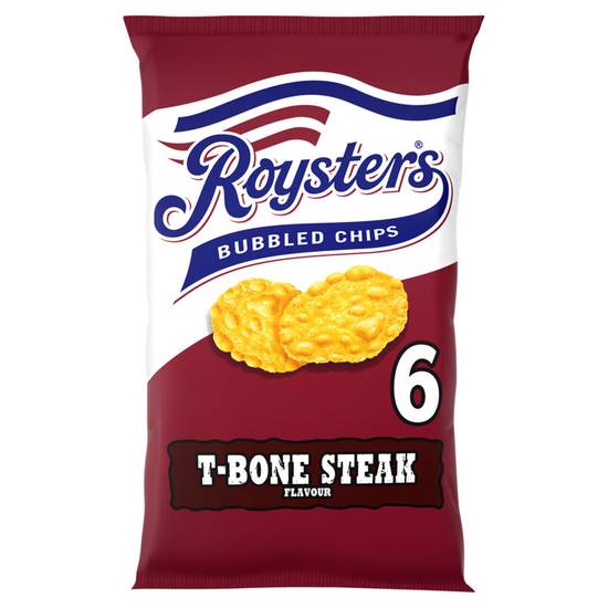 Roysters Bubbled Chips T-Bone Steak Flavour Crisps 6 x 21g