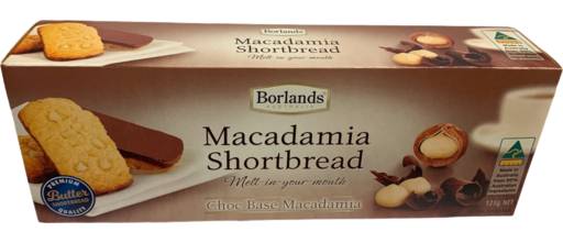 Borlands Macadamia Shortbread, Chocolate-Butter (125g)