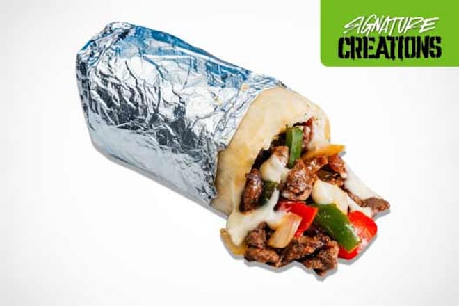 CHEESY STEAK FAJITA BURRITO