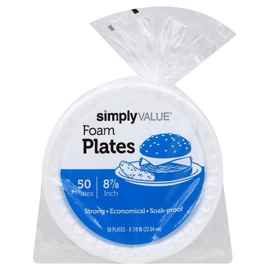Simply Value 8.8" Foam Plates (50 ct)
