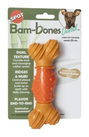 Bam-Bones Dental™ Peanut Butter Chew Toy For Small Dogs