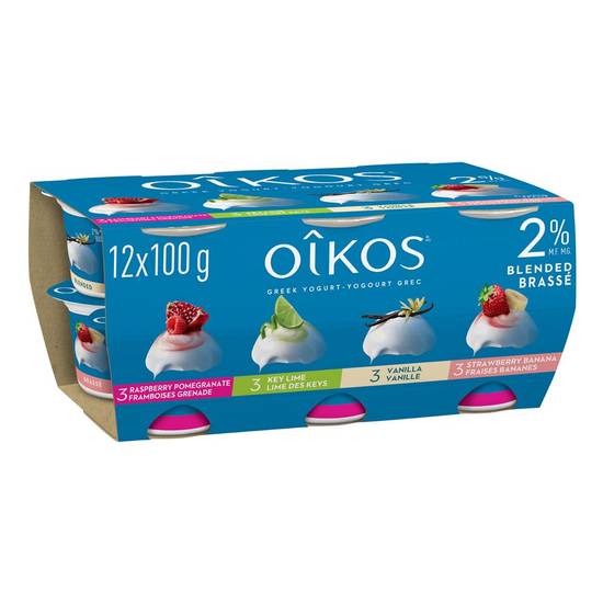 Oikos Vanilla Strawberry Greek Yogurt 2% (12 x 100 g)