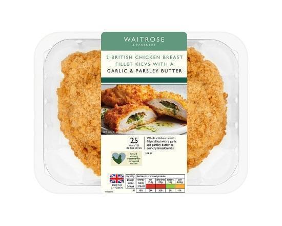 Waitrose 2 British Chicken Breast Fillet Kievs with a Garlic & Parsley Butter 320g