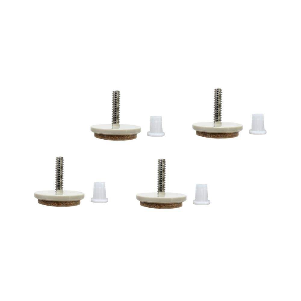 Everbilt 1-1/2 In. Beige Round Felt Threaded Stem Furniture Glides For Floor Protection (4-Pack)