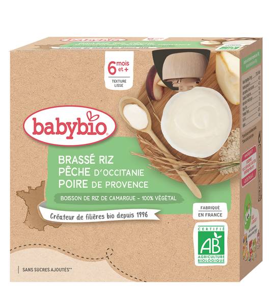 Babybio - Brassé riz pêche d'occitanie poire de Provence