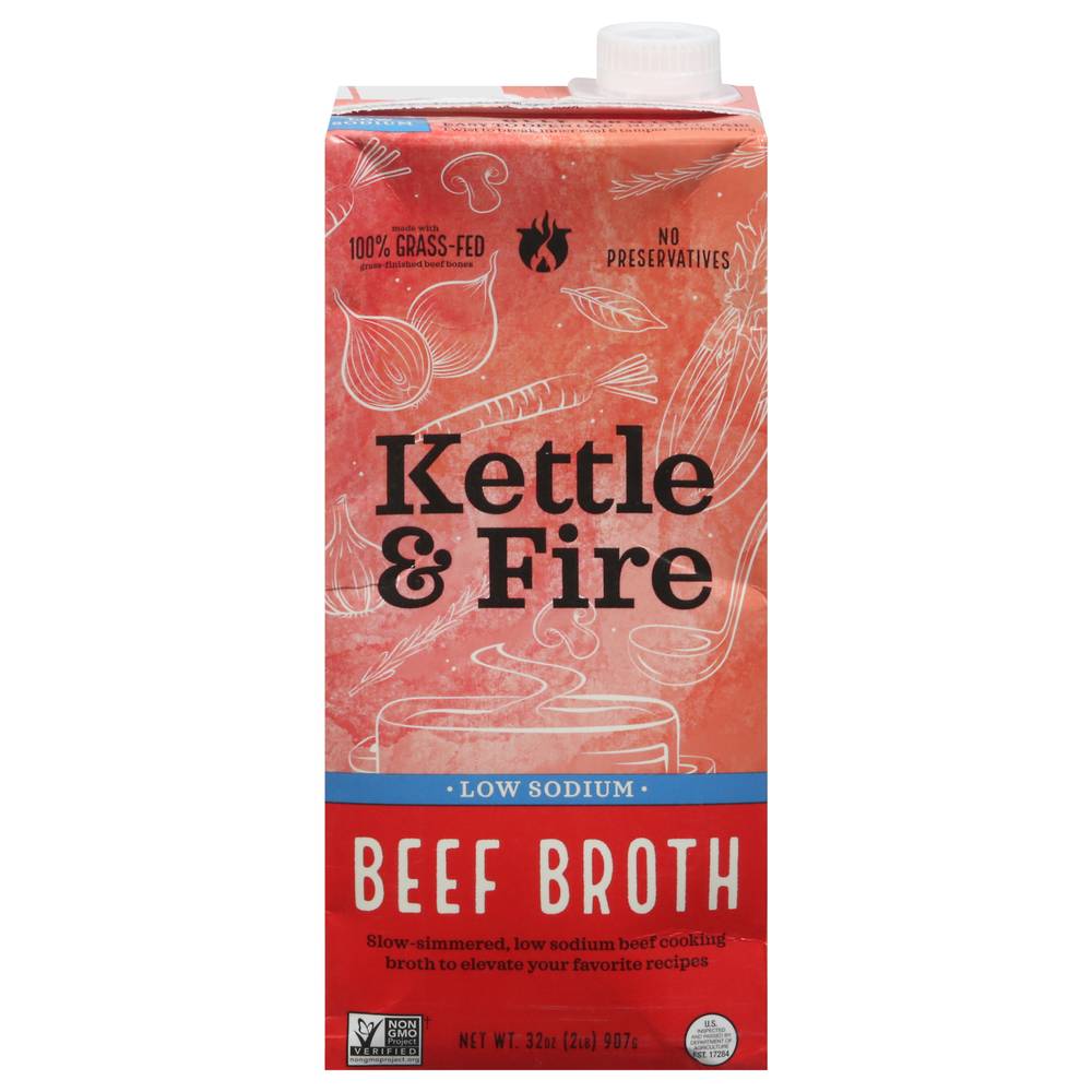 Kettle & Fire Low Sodium Broth, Beef (32 oz)