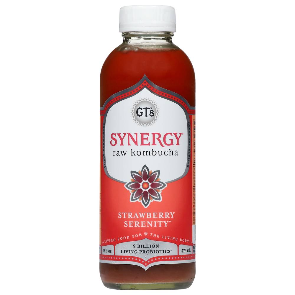 GT's Strawberry Serenity Synergy Raw Kombucha (16 fl oz)