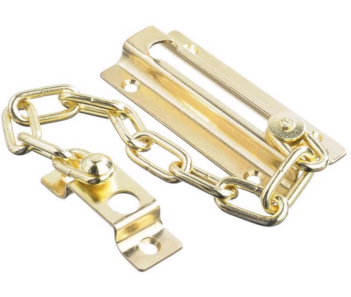 ACE 3.38 In. L Bright Brass Steel Chain Door Guard