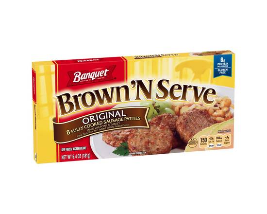 Banquet · Brown N Serve Original Fully Cooked Sausage Patties (6.4 oz)