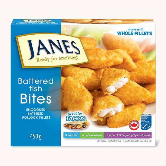 Janes Battered Fish Pollock Bites (450 g), Delivery Near You