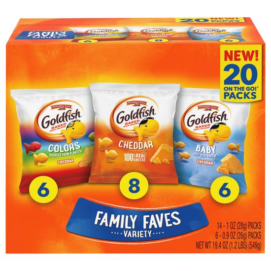 Goldfish Family Faves Variety pack Baked Snack Crackers (20 ct)
