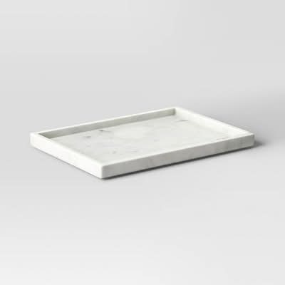 Threshold Rectangle Marble Tray, White