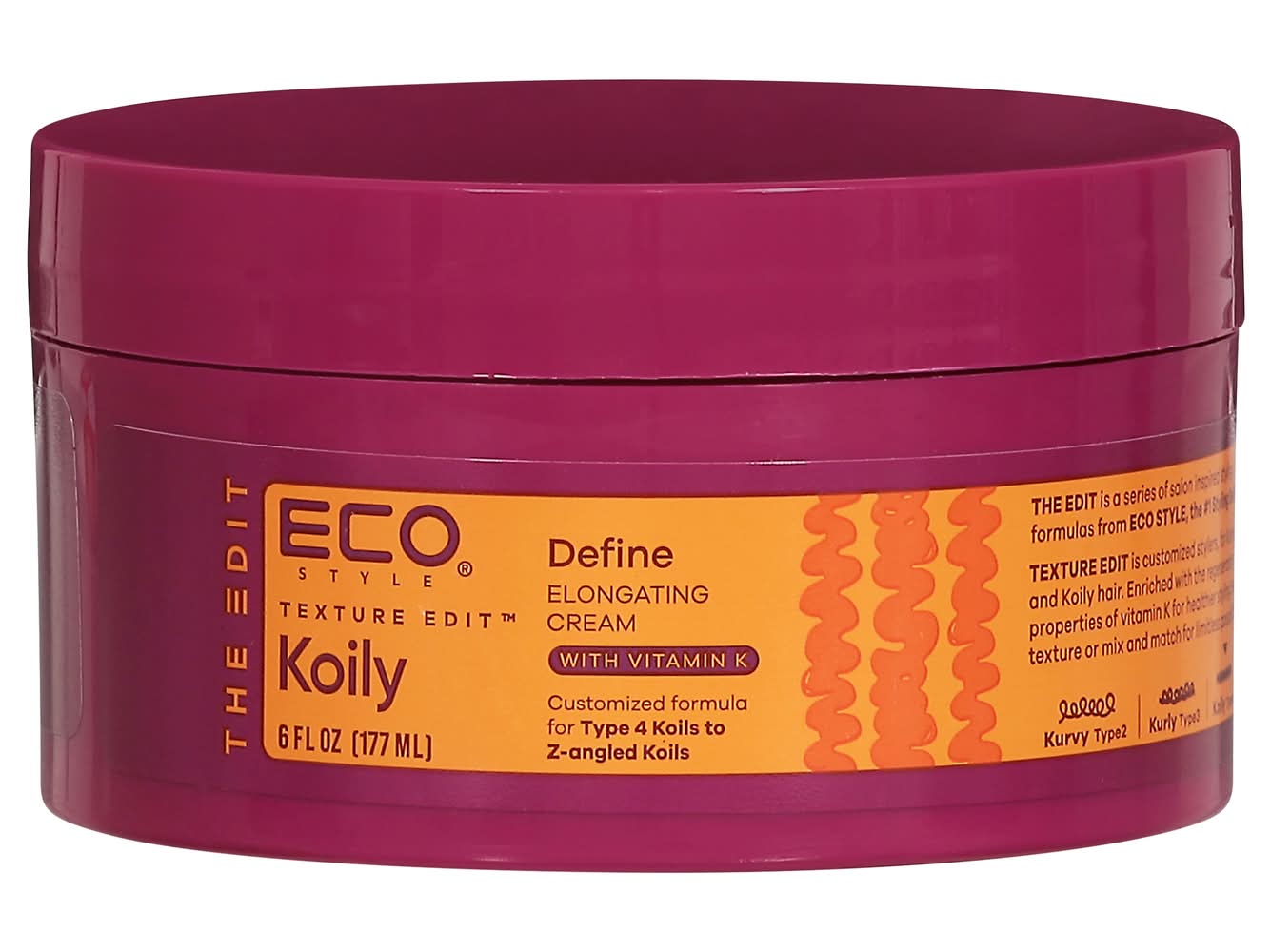 ECO STYLE Texture Edit Koily Define Elongating Hair Cream (6 fl oz)