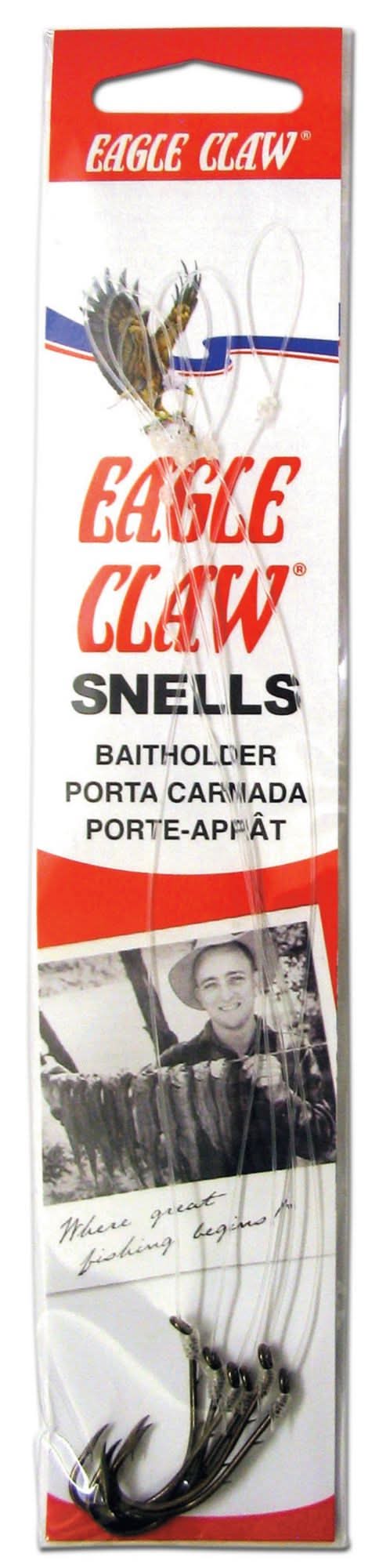 Eagle Claw Baitholder Snelled Hook (Bronze, 1/0)
