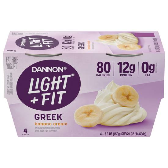 Light + Fit Banana Cream Greek Yogurt (4 x 5.3 oz)